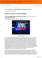 Why fox news is a good thing