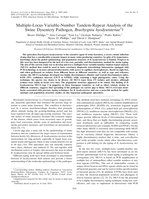 Multiple-locus variable-number tandem-repeat analysis of the swine dysentery pathogen, Brachyspira hyodysenteriae