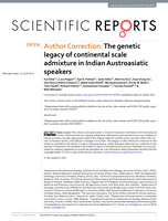 Author Correction: The genetic legacy of continental scale admixture in Indian Austroasiatic speakers