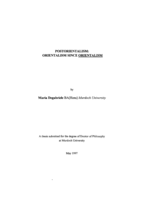 Postorientalism: orientalism since orientalism