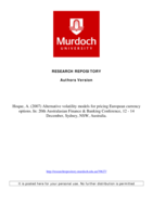 Alternative volatility models for pricing European currency options