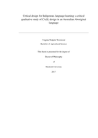 Critical design for Indigenous language learning: A critical qualitative study of CALL design in an Australian Aboriginal language