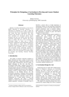 Principles for designing a curriculum to develop and assure student learning outcomes