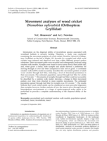 Movement analyses of wood cricket ( Nemobius sylvestris) (Orthoptera: Gryllidae)