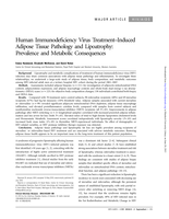 Human immunodeficiency virus treatment-induced adipose tissue pathology and lipoatrophy: Prevalence and metabolic consequences