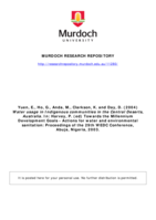Water usage in Indigenous communities in the Central Deserts, Australia