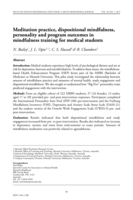Meditation practice, dispositional mindfulness, personality and program outcomes in mindfulness training for medical students