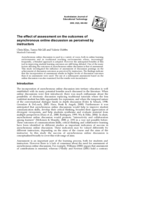 The effect of assessment on the outcomes of asynchronous online discussion as perceived by instructors