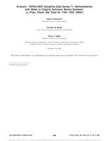 Erratum: “IUPAC-NIST Solubility Data Series 71. Nitromethanes with Water or Organic Solvents: Binary Systems” [J. Phys. Chem. Ref. Data 29, 1165–1355 (2000)]