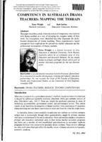 Competency in Australian drama teachers: Mapping the terrain