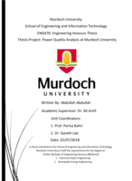Power quality analysis at Murdoch University