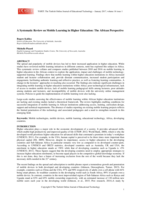 A systematic review on mobile learning in higher education: The African perspective