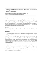 Courtesy and kindness: Social marketing and cultural control in Singapore