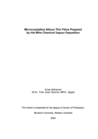 Microcrystalline silicon thin films prepared by hot-wire chemical vapour deposition