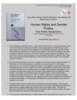 Book Review: Anne-Marie Hilsdon, Martha Macintyre, Vera Mackie and Maila Stivens (editors) Human Rights and Gender Politics Asia-Pacific Perspectives London: Routledge, 2000, ISBN 0-415-19173-4 (hbk), ix, 250 pages