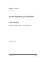 African mining regime reform: Is the Western Australian experience of resource development aligned with the Africa mining vision?