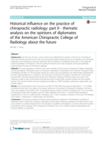 Historical influence on the practice of chiropractic radiology: Part I - a survey of Diplomates of the American Chiropractic College of Radiology