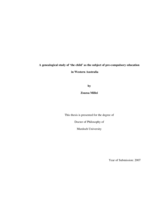 A genealogical study of 'the child' as the subject of pre-compulsory education in Western Australia