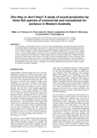 Dhu they or don't they? A study of sound production by three fish species of commercial and recreational importance in Western Australia