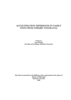 Acculturation differences in family units from former Yugoslavia