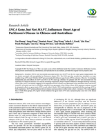 SNCA Gene, but not MAPT, influences onset age of Parkinson’s Disease in Chinese and Australians