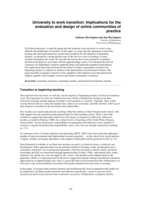 University to work transition: Implications for the evaluation and design of online communities of practice