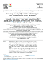 Rates of age‐ and amyloid β‐associated cortical atrophy in older adults with superior memory performance
