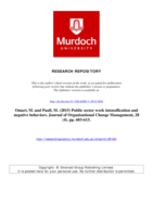 Public sector work intensification and negative behaviors