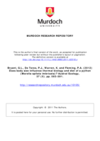 Does body size influence thermal biology and diet of a python (Morelia spilota imbricata)?