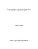 Education in and for democracy and human rights: moving from Utopian ideals to grounded practices