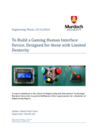 To build a gaming human interface device, designed for those with limited dexterity
