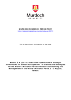 Australian experiences in strategic frameworks for visitor management