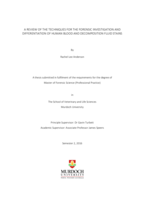 A review of the techniques for the forensic investigation and differentiation of human blood and decomposition fluid stains