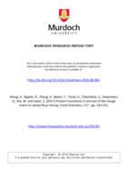 Protein-transitions in and out of the dough matrix in wheat flour mixing