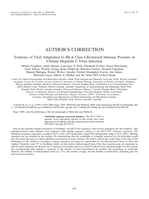 Erratum: Evidence of viral adaptation to HLA class I-restricted immune pressure in chronic hepatitis C virus infection (Journal of Virology (2006) 80, 22, (11094-11104))