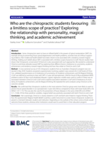 Who are the chiropractic students favouring a limitless scope of practice? Exploring the relationship with personality, magical thinking, and academic achievement