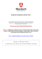 Review of Missing in Action: Australian Popular Music in Perspective, Volume 1, edited by Marcus Breen (Kensington: Verbal Graphics, 1987)