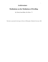 Archi-texture: meditations on the mediations of dwelling