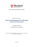 Control and management of a microgrid and the use of Droop control