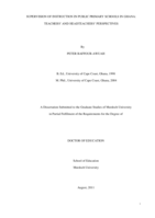 Supervision of instruction in public primary schools in Ghana: Teacher's and headteacher's perspectives