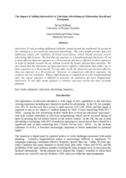 The impact of adding interactivity to television advertising on elaboration, recall and persuasion