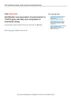 Identification and association of polymorphism in THOC5 gene with fatty acid composition in Indonesian sheep