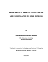 Environmental impacts of greywater use for irrigation on home gardens