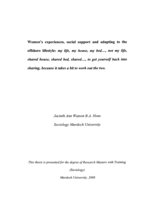 Women's experiences, social support and adapting to the offshore lifestyle: my life, my house, my bed..., not my life, shared house, shared bed, shared..., to get yourself back into sharing, because it takes a bit to work out the two
