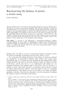 Reconceiving the balance of power: a review essay