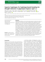 Superior haplotypes for haplotype‐based breeding for drought tolerance in pigeonpea ( Cajanus cajan L.)