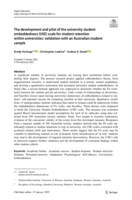The development and pilot of the university student embeddedness (USE) scale for student retention within universities: validation with an Australian student sample