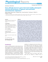 Does altitude level of a prior time-trial modify subsequent exercise performance in hypoxia and associated neuromuscular responses?