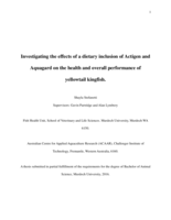 Investigating the effects of a dietary inclusion of Actigen and Aquagard on the health and overall performance of yellowtail kingfish