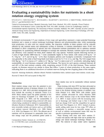 Evaluating a sustainability index for nutrients in a short rotation energy cropping system